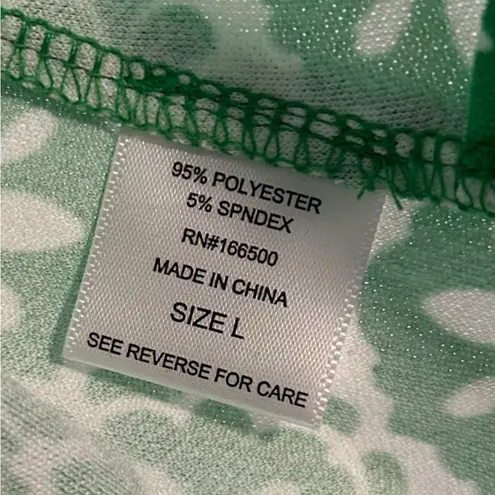NWT Remi James NYC Women’s Green White Floral Print Wrap Long Sleeve Top Large