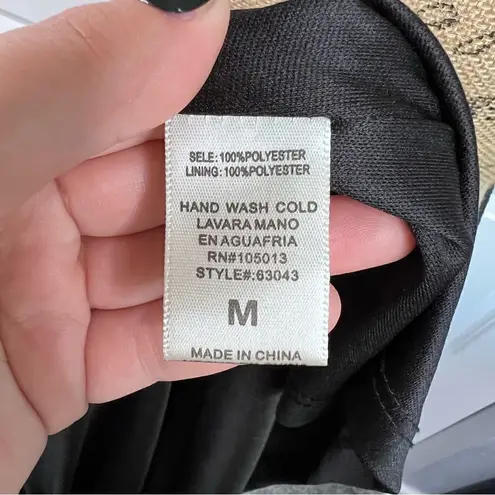 Arden B Sz M Black Fully Pleated Chiffon High Low Maxi Skirt