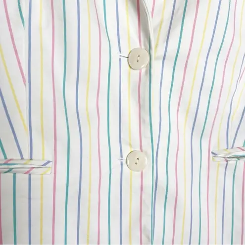 Sag Harbor Blazer Womens Size 14 Pastel Easter Rainbow Stripe Office Work Career
