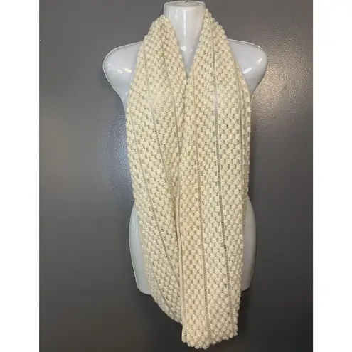 Francescas Collections Scarf Womens One Size Beige Popcorn Knit Textured Acrylic