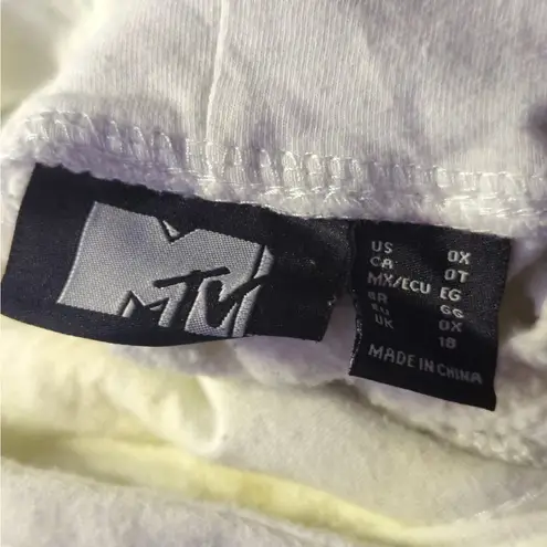 MTV Sweatshirt Hoodie Woman's One Size Cropped Tie