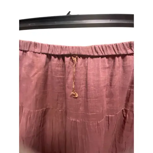 Coupe Gauzy Peasant Maxi Skirt Chocolate Brown Size XL Boho Fall Cottagecore