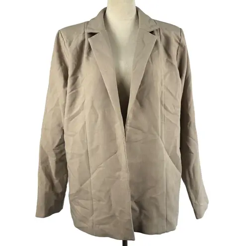Pretty Little Thing New  Oatmeal Oversized Dad Blazer Womens 4 Casual Chic