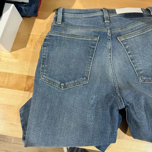 RE/DONE NWT  High Rise Ankle Crop Aged Blue Size 26