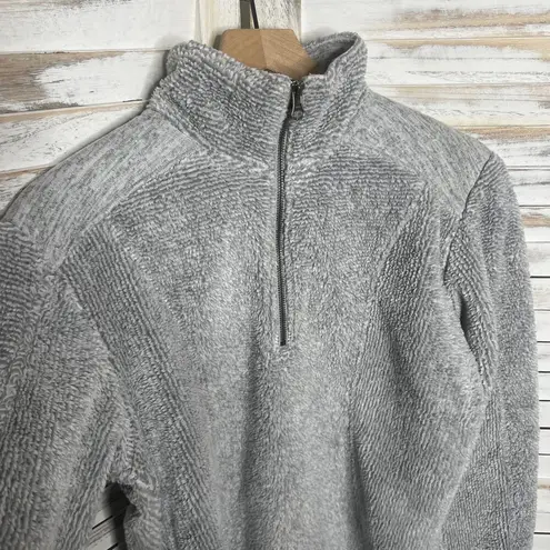 Kuhl  Women's L Popover Deep Pile Fleece Pullover Jacket Outdoor Gray Quarter Zip