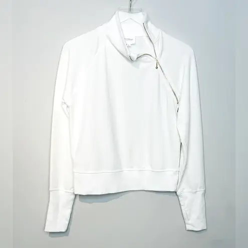 Sundays Euphemia White Knit Zip Neck Pullover Sweatshirt Top Shirt Size XS