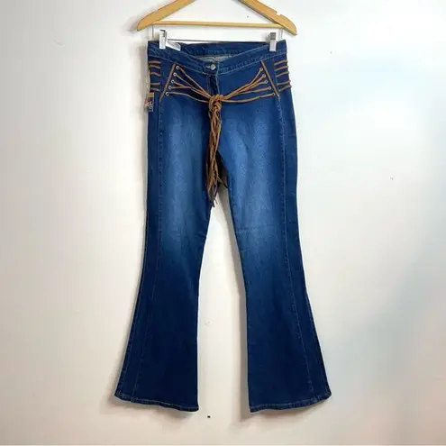 Vintage Y2K 90s Fringe Flare stretch Hippie Boho Western Jeans new nwt 11 12 new Size undefined
