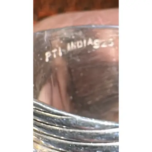 PTI Sterling Silver Oval Amethyst Ribbed Band Ring Size 9