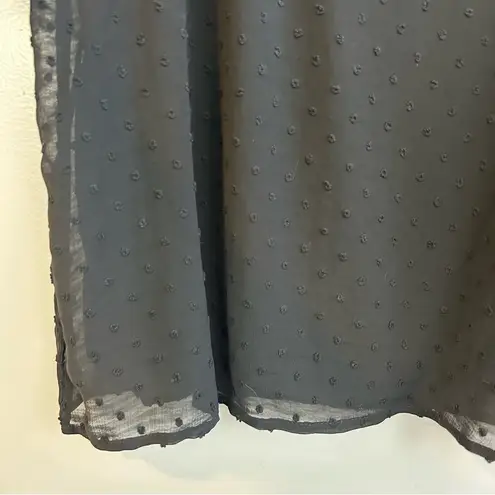 Baltic Born NWT Tawnie Swiss Dot Black Short Puff Sleeve Top Size Large