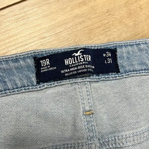 Hollister  Ultra High Rise Dad Jean Two Tone Denim Size 34 /19R