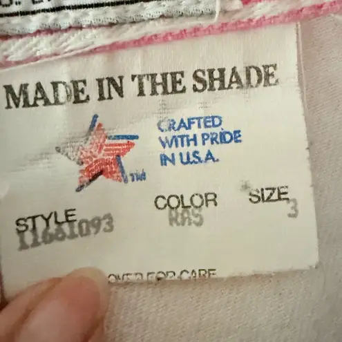 Vintage 90’s Made In the Shade Pink and White Striped Jean Shorts Size undefined