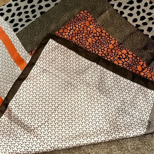 Satin Cheetah Scarf Purse Scarf Orange