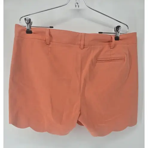 J. McLaughlin J. Mclaughlin Shorts Size 12 Peach Scallop Hem pockets Preppy Beach Resort - Image 2