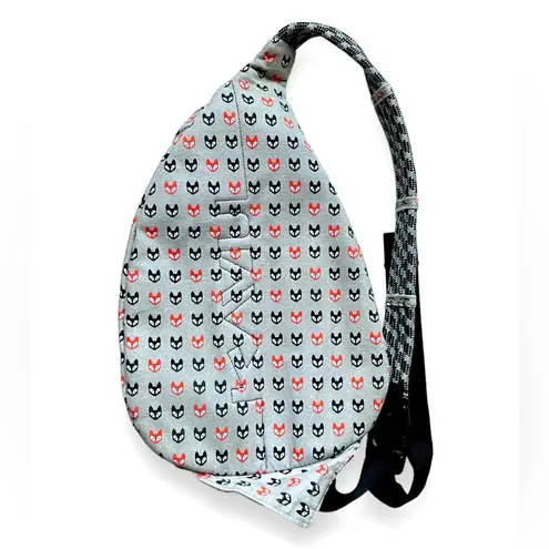 KAVU  RARE Fox Trot Print Rope Sack Sling Bag