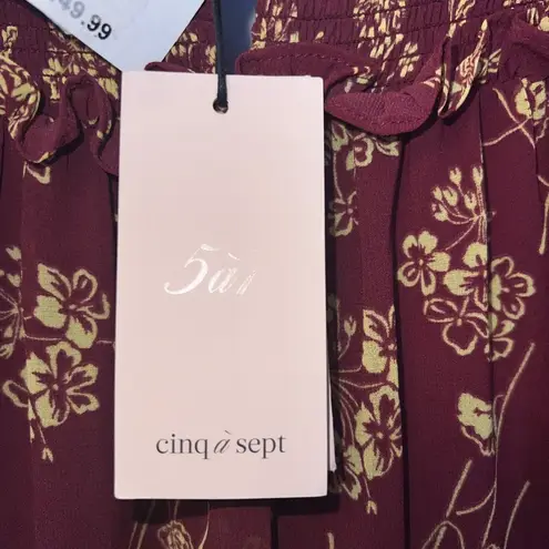 CINQ A SEPT Zola Dress in Merlot/Starfruit NWT Size 6 Red
