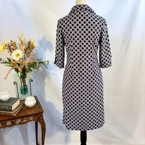 Jude Connally Megan Dress in Black Geo Link Print ~ Size Small🧡