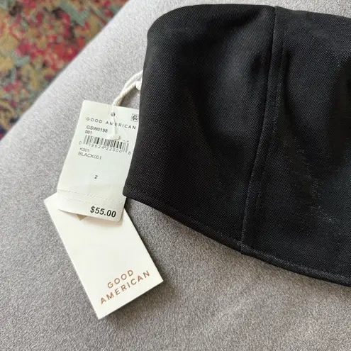 Good American NWT  Black Shimmer Bandeau Top 2 Medium