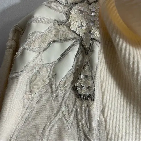Spirit Vintage 80’s bling sweater cream wool blend Size Small