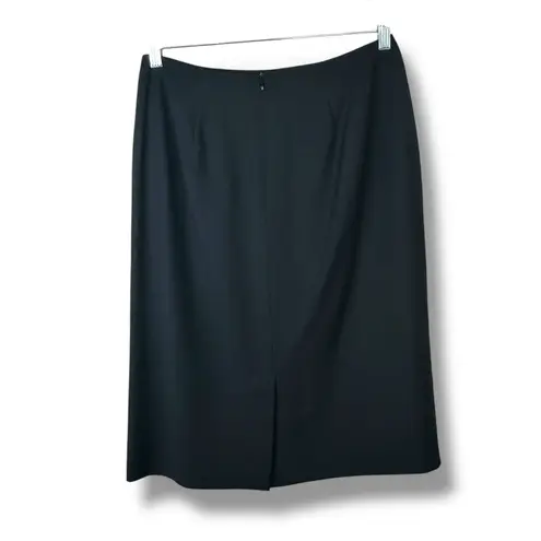 J' ENVIE New York Vintage Black High Waist Pleated Straight Pencil Midi Skirt Size 8