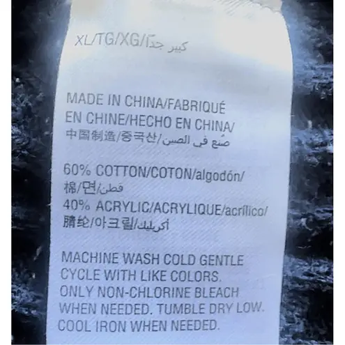 Karen Scott Sweater Womens Navy Blue Cable Knit Classic Cozy Style Size XL