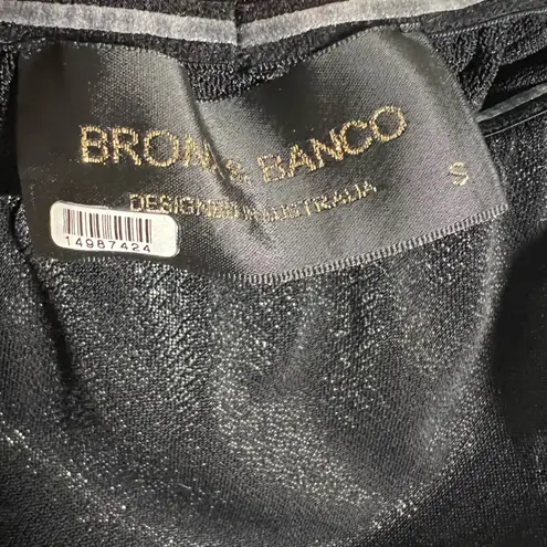 Bronx & Banco Amara Black Ruched Long Sleeve Off the Shoulder Midi Dress Size 4