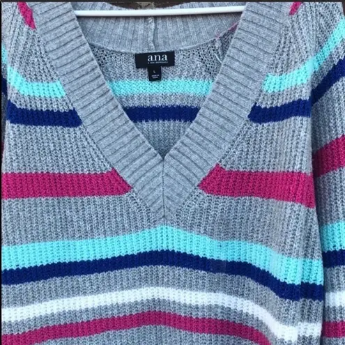 a.n.a Multi color striped oversized sweater