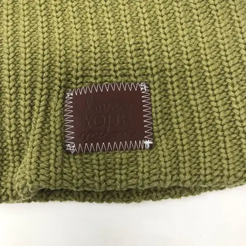 Love Your Melon Light Olive Green Cotton Knit Slouchy Beanie Hat Classic OS