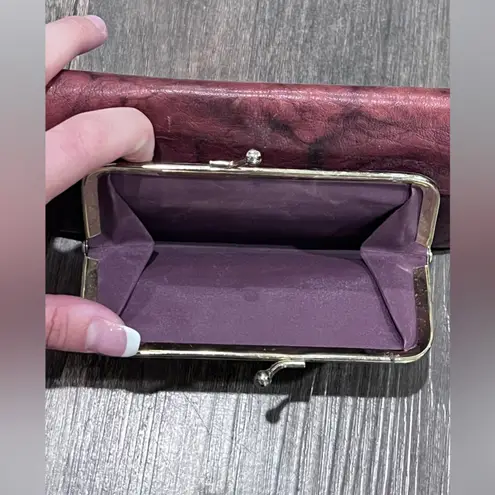 Buxton Heiress Organizer Clutch Wallet Top Grain Cowhide Leather In Wine Red