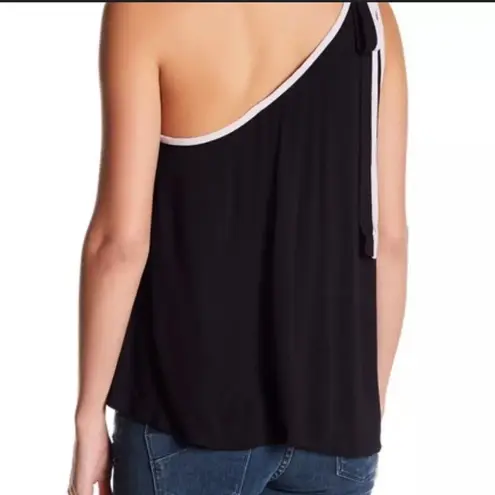 Free People NWT  You're The One‎ Black One Shoulder Tie Tank Top Size Small