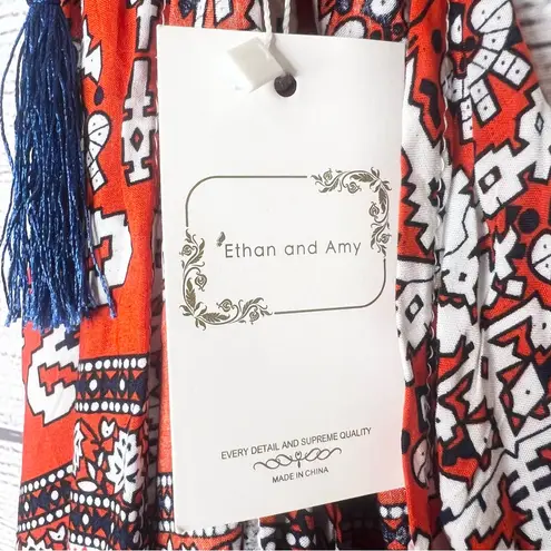 NWT Ethan and Amy Red & Blue Boho Patterned Sleeveless Romper Size Small