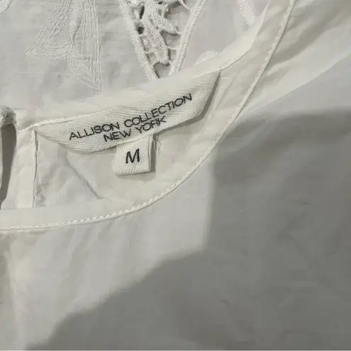 Allison Collection New York Cotton Embroidered Blouse, Sz M Size M