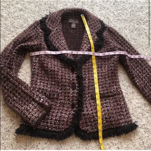 Fenn Wright Manson 🆕 single breasted wool fringe blazer sweater…