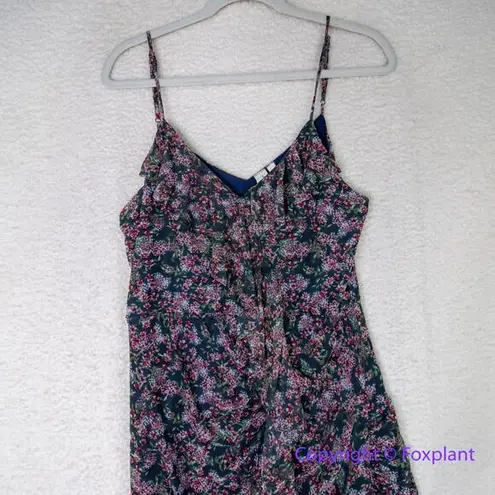 Allison Joy Allison Joy floral spaghetti adjustable strap ruched dress, size L - Image 2