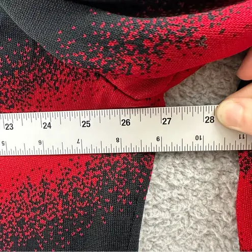 Ming Wang Long Sleeve Sweater Cardigan Collared Rhinestone Black Red Women's 3XL