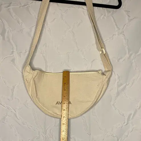 Aveda Cream Crossbody Canvas Shoulder Bag Purse Sling Cosmetic Cotton Gray