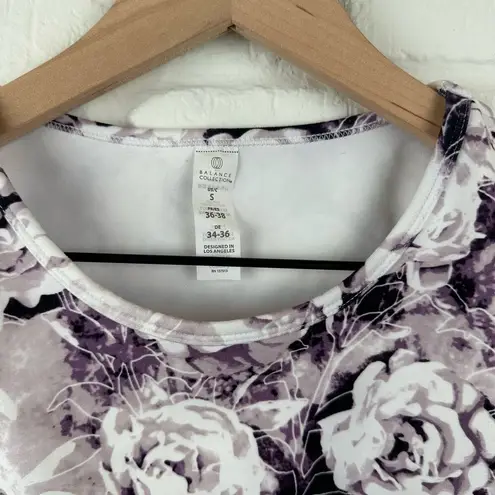 Balance Collection Mia crop tank Purple Roses sport top Size Small