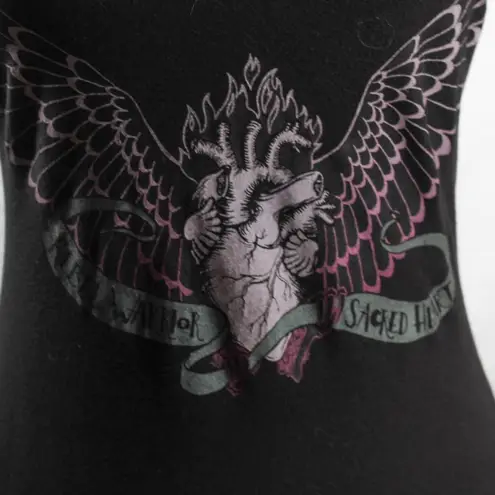 Next Level Apparel Edgy Athletic Athleisure Racerback Tank Top Anatomical Heart Soft Black