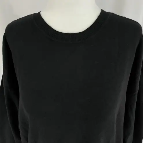 Alfani New Side Zip Sweater Crewneck Long Sleeve Knit Pullover Black