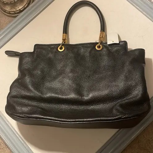 Marc by Marc Jacobs MARC JACOBS 100% LEATHER BAG Black with Gold Hardware