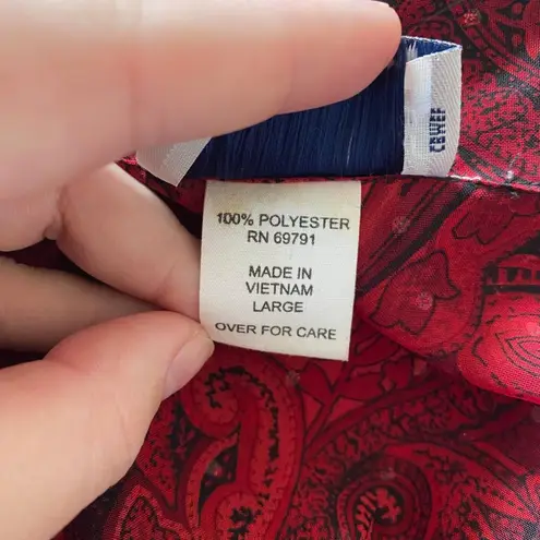 Red Black Whimsygoth Split Sleeve Asymmetric Semi Sheer Mesh Blouse L Size L