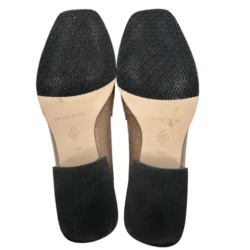 Donald Pliner Women Avi Beige Leather Tassel Block Heel Penny Loafer Shoes Sz 10