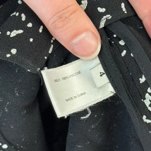 Proenza Schouler Long Sleeve Crepe Asymmetric Hem Blouse 4 Black White Splatter