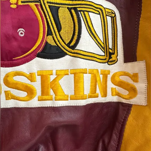 Vintage Retro Washington Redskins Leather Jacket Embroidered 70’s 80’s Size XL Red