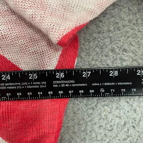 Diosa Pink White Women M Chevron Long Sleeve Light Weight Top