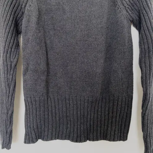 Relativity Womens Sweater Size S Gray Ribbed Knit V Neck Preppy Minimalist Cozy