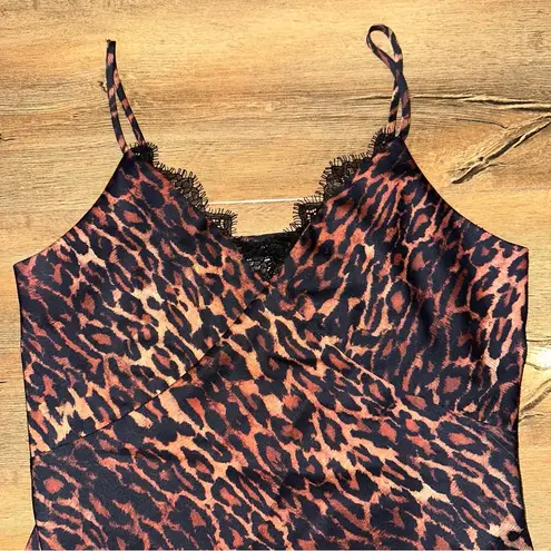 ALL SAINTS Eldia Anita Top Animal Leopard Print Cami Lace Trim Tank Size 2