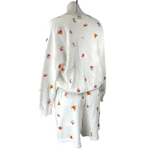 Lou & grey NEW  White Embroidered Long Sleeve Sweatshirt Shorts 2 Pc Set Size M - Image 3