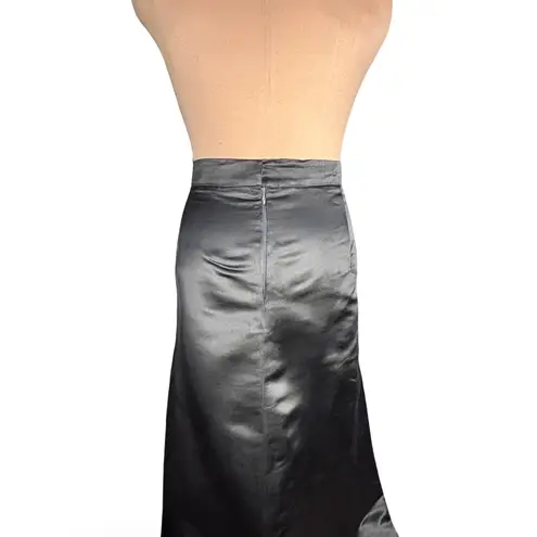 Black Satin Formal Maxi Skirt Elda De La Rosa Chicago Evening Holiday Party Plus Size 22W