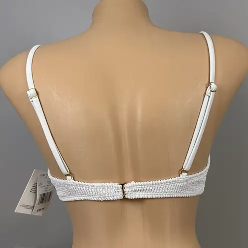 New Cyn & Luca Bikini Top White Pucker Ribbed Size Medium Underwire Bra Juniors