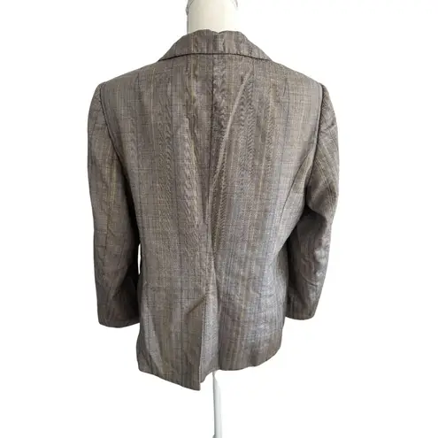 ESCADA Vintage Brown Patterned Wide Lapel Blazer Jacket Size 44